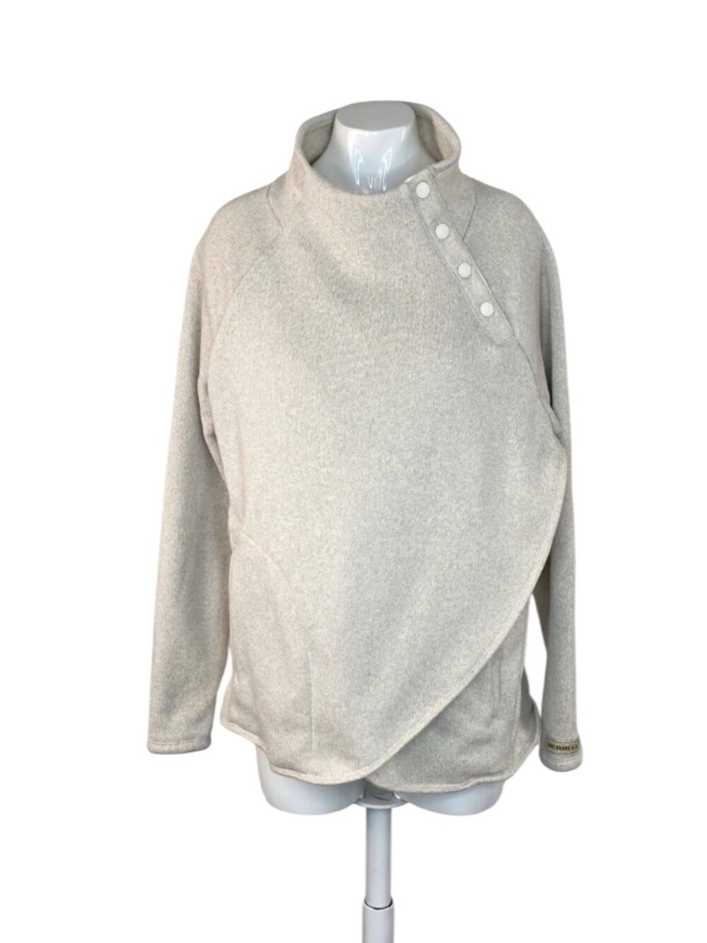 Merrell Asymmetrical Snap Button Sweater, Pockets, Gorpcore, Womens Size L